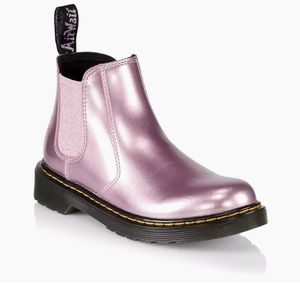Dr Martens Girls 2976 Metallic Chelsea Boots Size 5 Pink